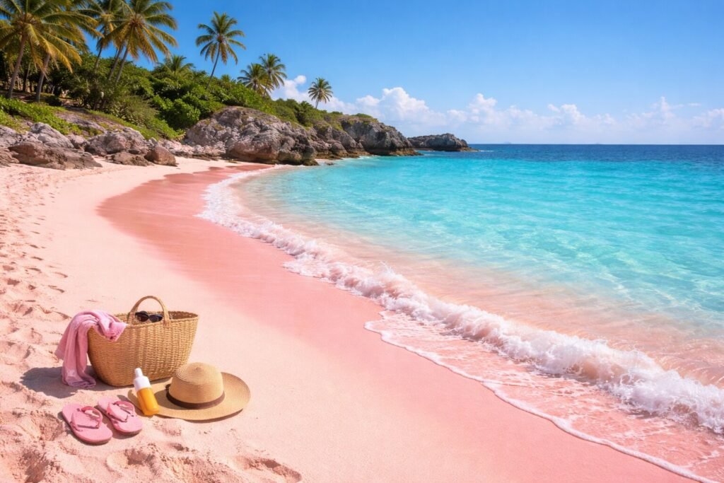Pink sand beaches